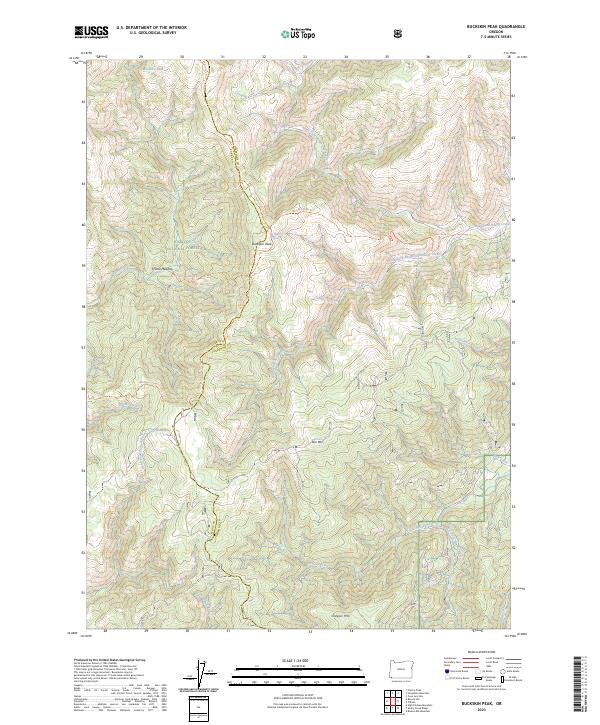US Topo 7.5-minute map for Buckskin Peak OR