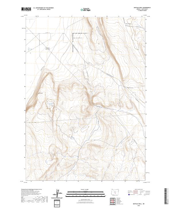 US Topo 7.5-minute map for Buffalo Well OR