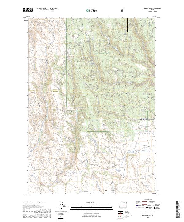 US Topo 7.5-minute map for Bulger Ridge OR