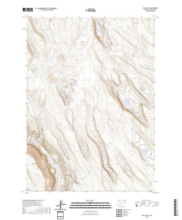 US Topo 7.5-minute map for Bull Lake OR