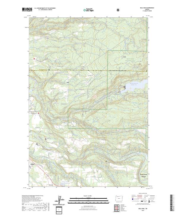 US Topo 7.5-minute map for Bull Run OR