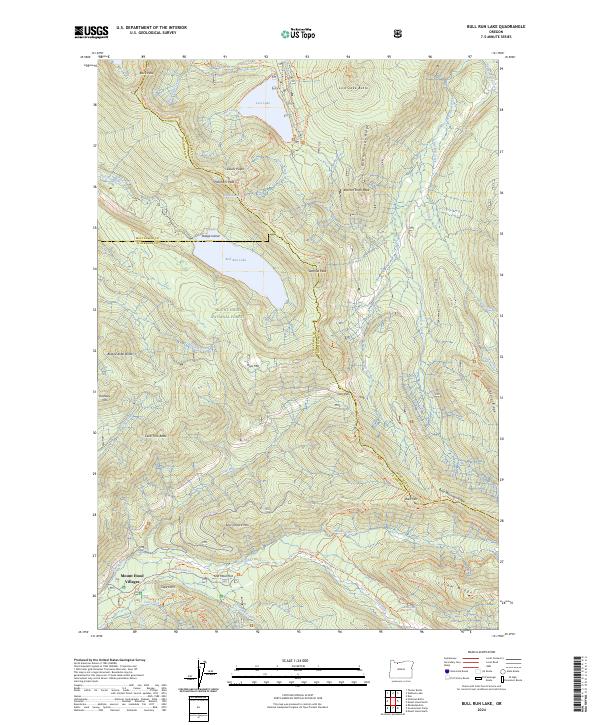 US Topo 7.5-minute map for Bull Run Lake OR