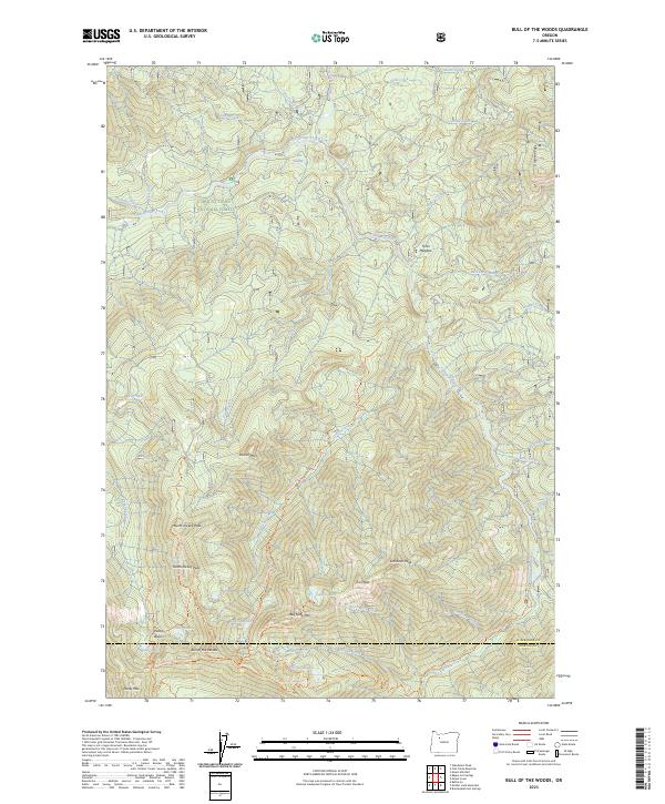 US Topo 7.5-minute map for Bull of the Woods OR