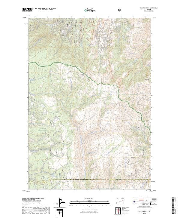 US Topo 7.5-minute map for Bullrun Rock OR