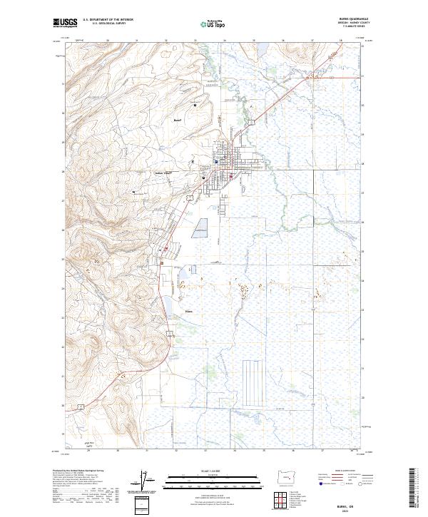 US Topo 7.5-minute map for Burns OR