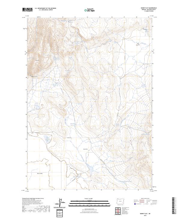 US Topo 7.5-minute map for Burnt Flat OR
