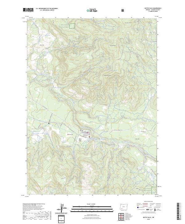 US Topo 7.5-minute map for Butte Falls OR