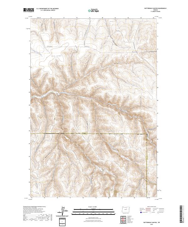 US Topo 7.5-minute map for Buttermilk Canyon OR