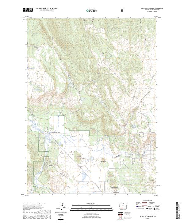 US Topo 7.5-minute map for Buttes of the Gods OR