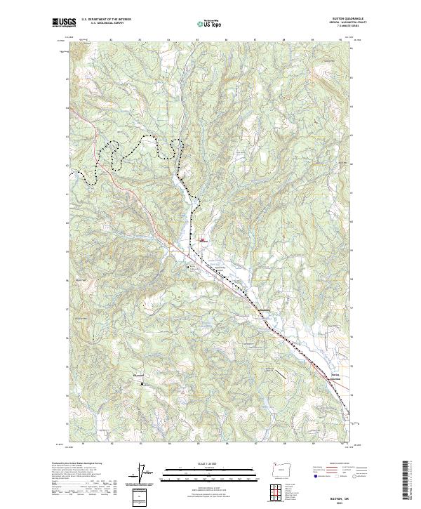 US Topo 7.5-minute map for Buxton OR
