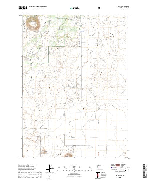 US Topo 7.5-minute map for Cabin Lake OR