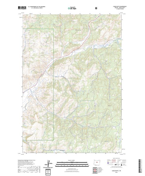 US Topo 7.5-minute map for Cadle Butte OR