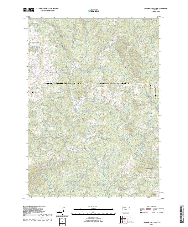 US Topo 7.5-minute map for Calf Ranch Mountain OR