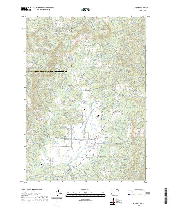US Topo 7.5-minute map for Camas Valley OR