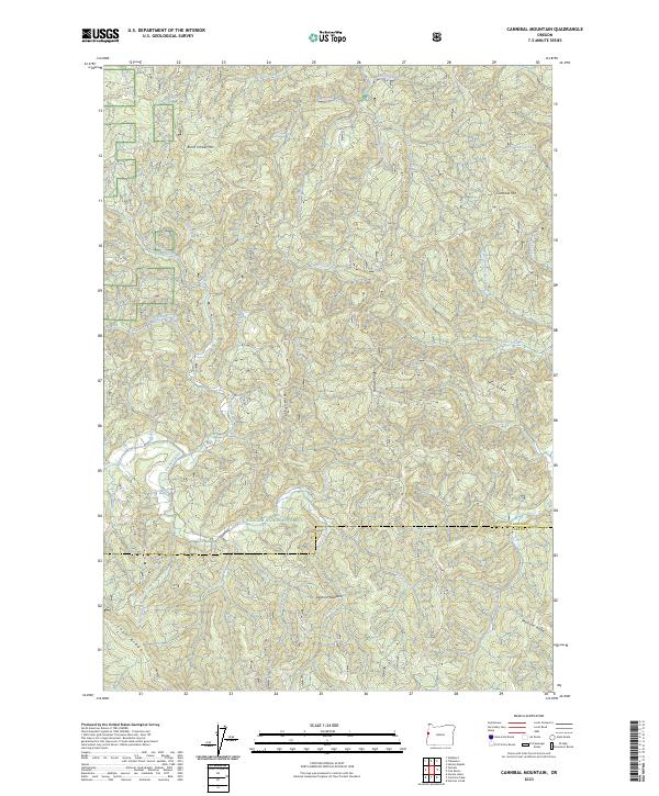 US Topo 7.5-minute map for Cannibal Mountain OR