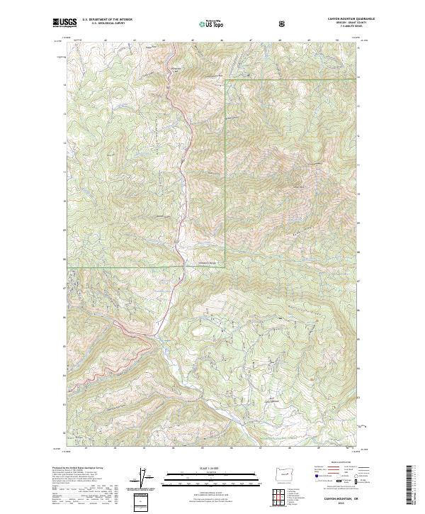 US Topo 7.5-minute map for Canyon Mountain OR