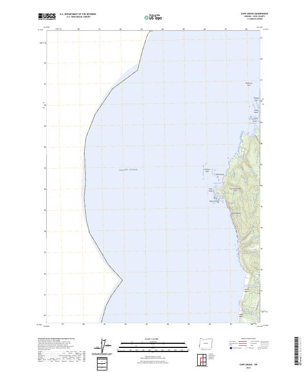 US Topo 7.5-minute map for Cape Arago OR