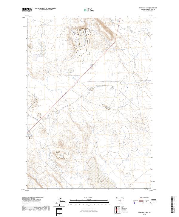 US Topo 7.5-minute map for Capehart Lake OR