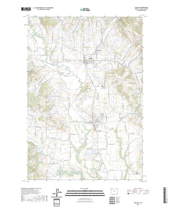 US Topo 7.5-minute map for Carlton OR
