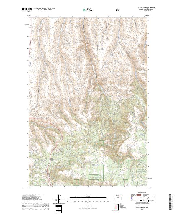 US Topo 7.5-minute map for Carney Butte OR