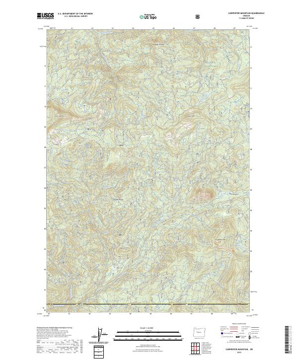 US Topo 7.5-minute map for Carpenter Mountain OR