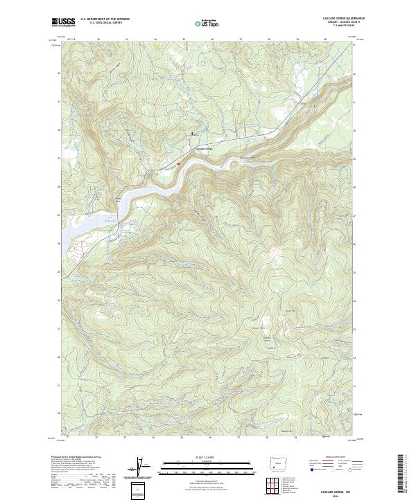 US Topo 7.5-minute map for Cascade Gorge OR