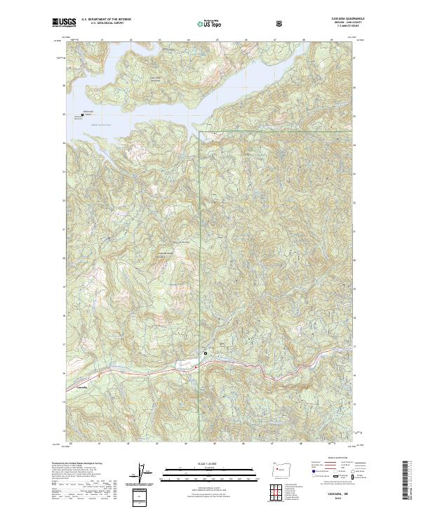 US Topo 7.5-minute map for Cascadia OR