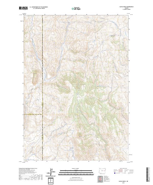 US Topo 7.5-minute map for Castle Rock OR