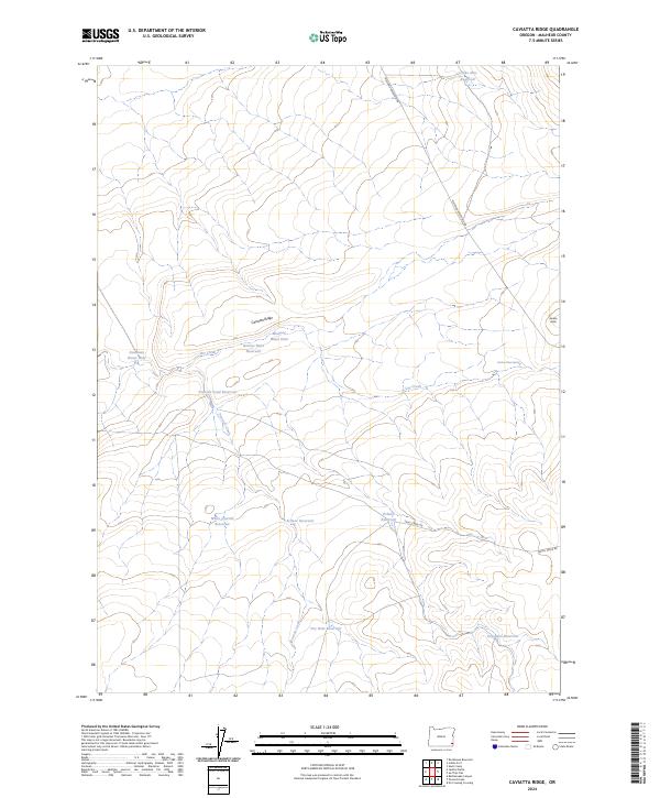 US Topo 7.5-minute map for Caviatta Ridge OR