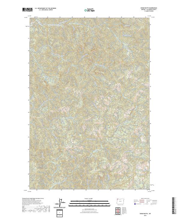 US Topo 7.5-minute map for Cedar Butte OR