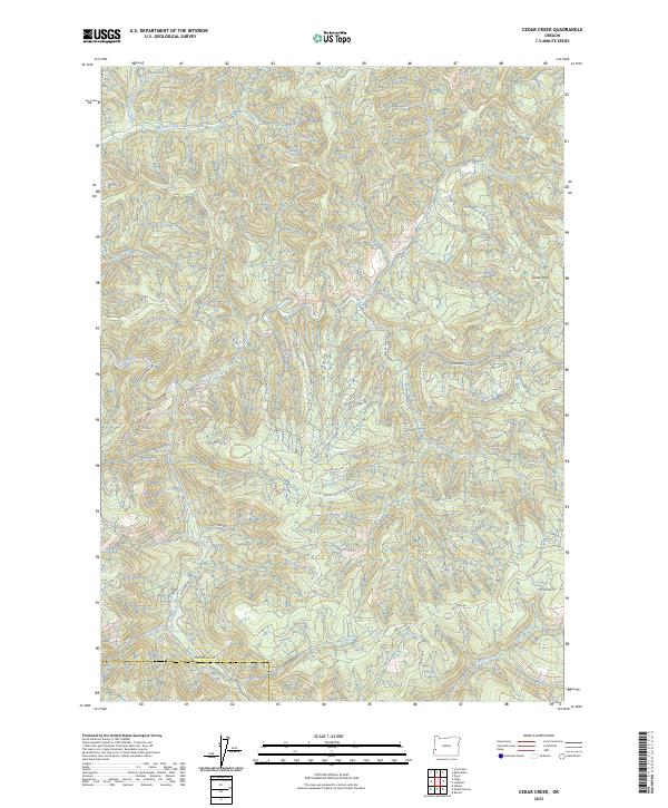 US Topo 7.5-minute map for Cedar Creek OR