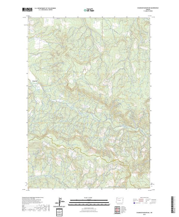 US Topo 7.5-minute map for Chandler Mountain OR
