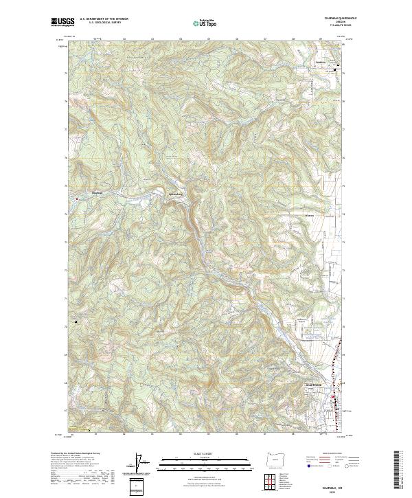 US Topo 7.5-minute map for Chapman OR