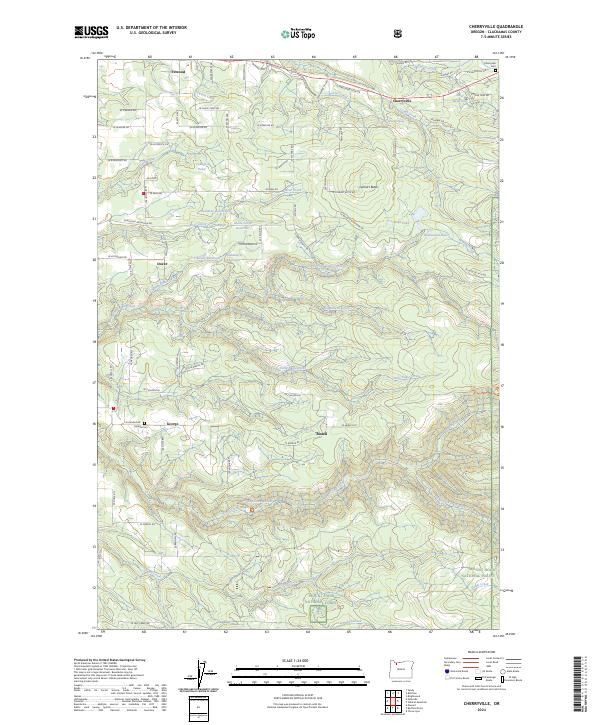 US Topo 7.5-minute map for Cherryville OR