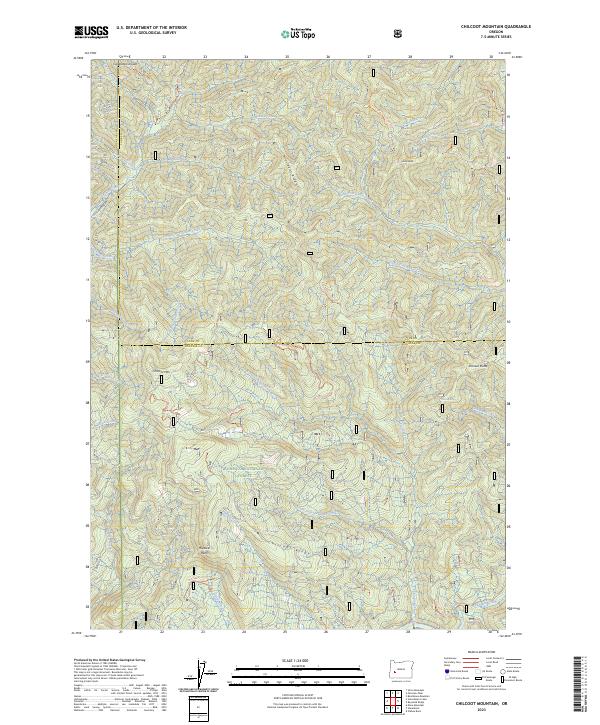 US Topo 7.5-minute map for Chilcoot Mountain OR