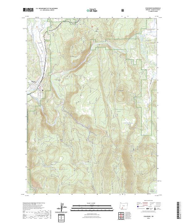 US Topo 7.5-minute map for Chiloquin OR