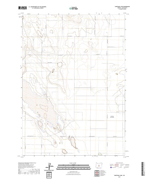 US Topo 7.5-minute map for Christmas Lake OR
