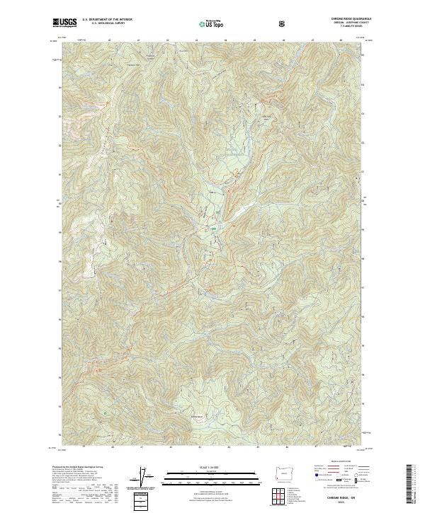 US Topo 7.5-minute map for Chrome Ridge OR