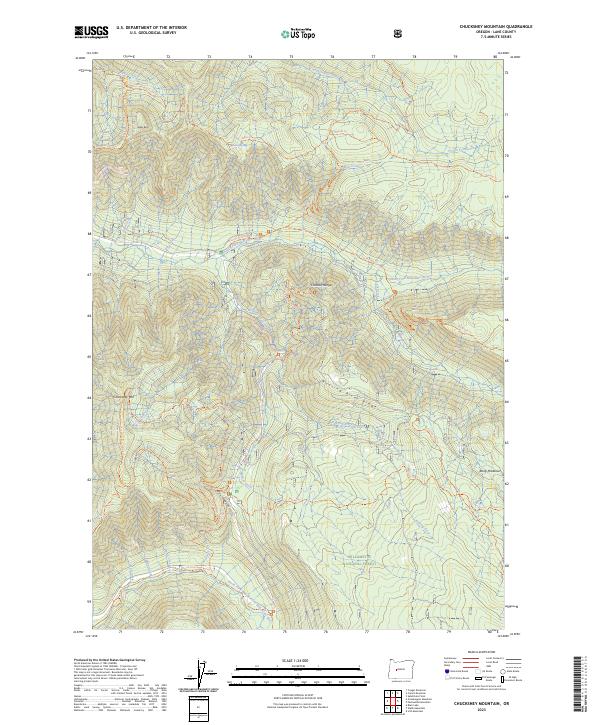 US Topo 7.5-minute map for Chucksney Mountain OR