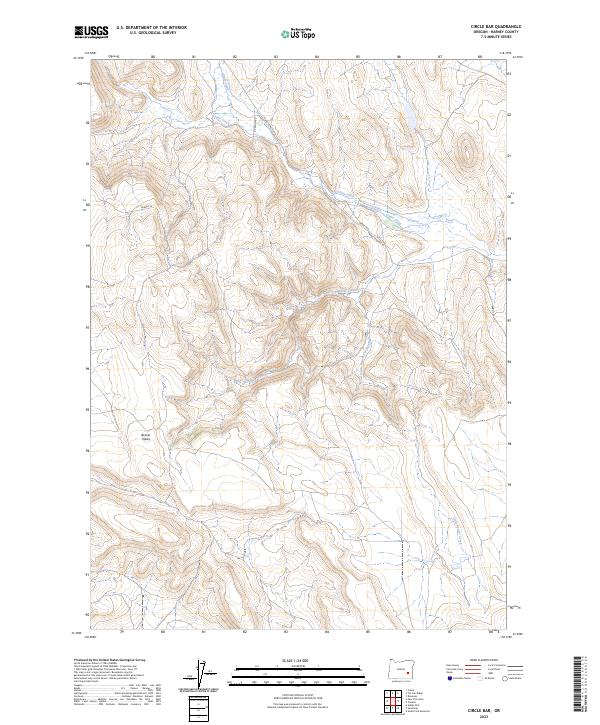 US Topo 7.5-minute map for Circle Bar OR
