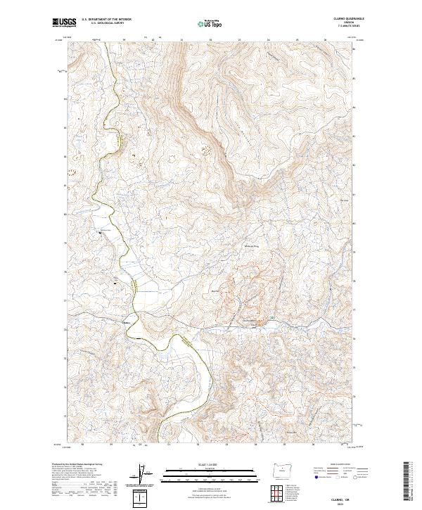 US Topo 7.5-minute map for Clarno OR