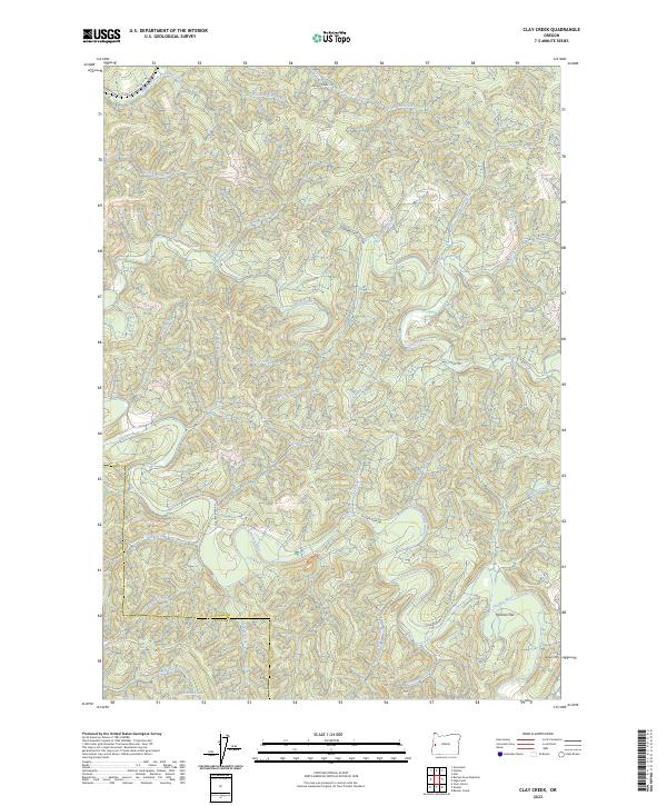 US Topo 7.5-minute map for Clay Creek OR