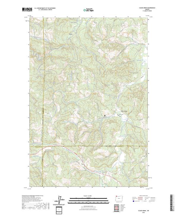 US Topo 7.5-minute map for Clear Creek OR