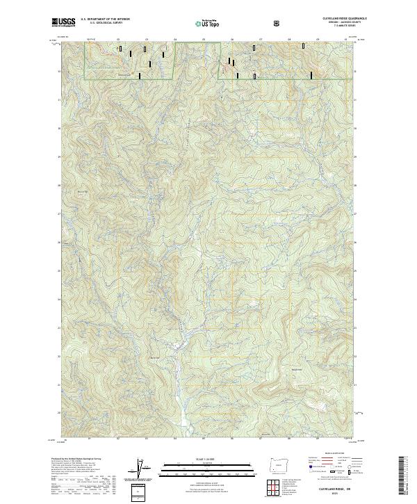 US Topo 7.5-minute map for Cleveland Ridge OR