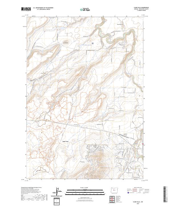 US Topo 7.5-minute map for Cline Falls OR