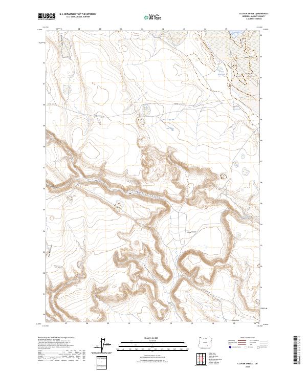 US Topo 7.5-minute map for Clover Swale OR
