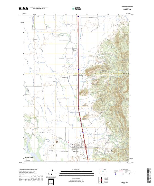 US Topo 7.5-minute map for Coburg OR