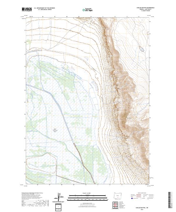US Topo 7.5-minute map for Coglan Buttes OR