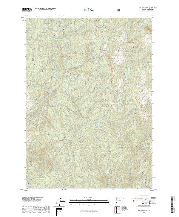 US Topo 7.5-minute map for Collier Butte OR