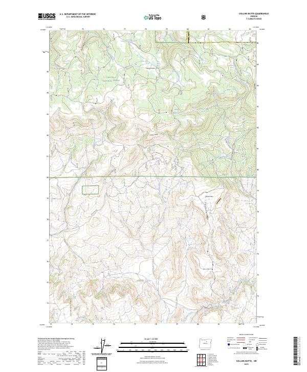 US Topo 7.5-minute map for Collins Butte OR